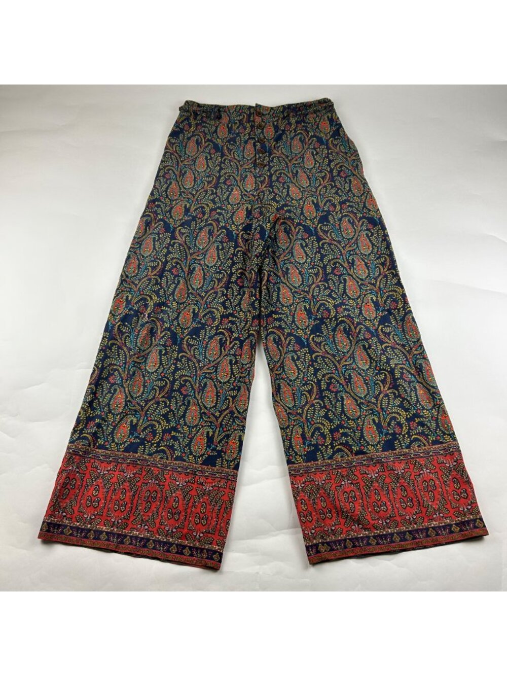 Sundance Navy Printed Lightweight Cotton Wide Leg Lounge Pant S - Picture 1 of 8